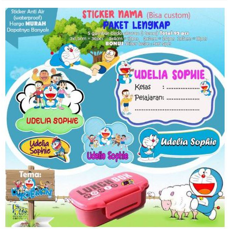 

95pcs stiker / Label nama anak waterproof,label custom design,label nama anti air