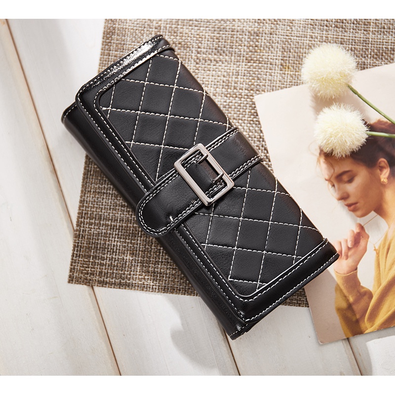 Bostanten Dompet Panjang Untuk Wanita Dompet Kulit Pu Dompet Dompet Vintage
