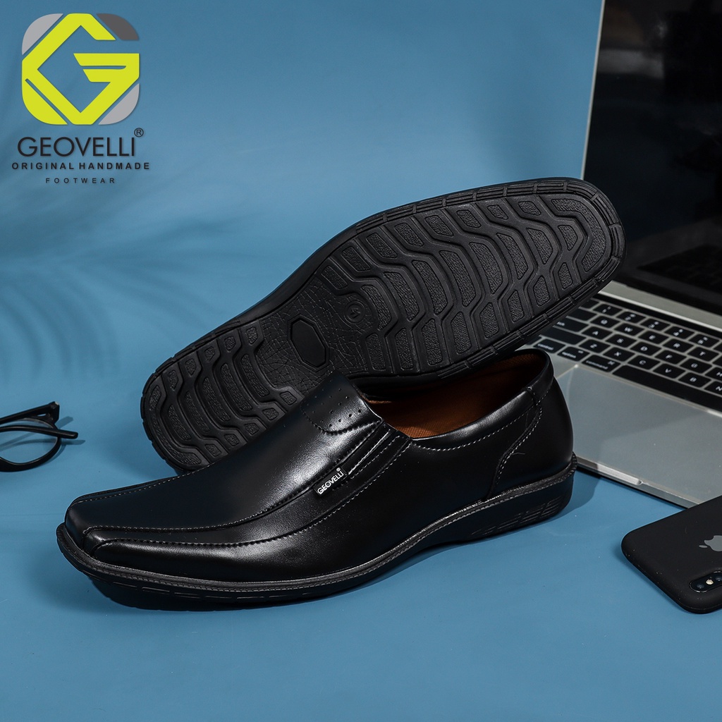 TERBARU !!! SEPATU PRIA PANTOPEL GEOVELLI HITAM COKLAT TANPA TALI BUAT KERJA FORMAL KANTOR SANTAI UKURAN BIG SIZE 39 - 45