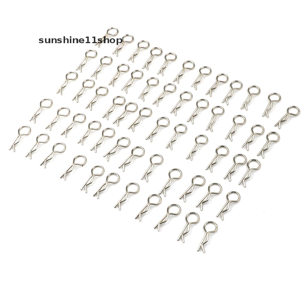 Sho 100pcs Klip Pin Body Bahan Stainless Steel Untuk 1 / 10 1 / 16 RC HSP