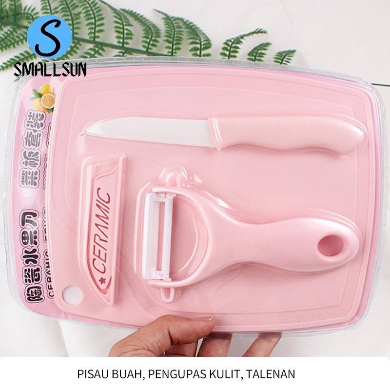 JT - PISAU SET TALENAN 3IN1 STAINLESS PISAU PENGUPAS BUAH SAYUR DAPUR KNIFE PEELER FRUIT CHOPPING BOARD PEELER