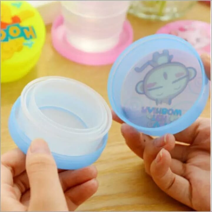 (FO)gelas lipat mini portable//cup plastik tempat minum lipat