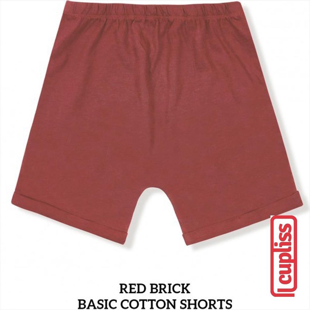 Little Palmerhaus Basic Cotton Shorts Red Brick Celana Anak