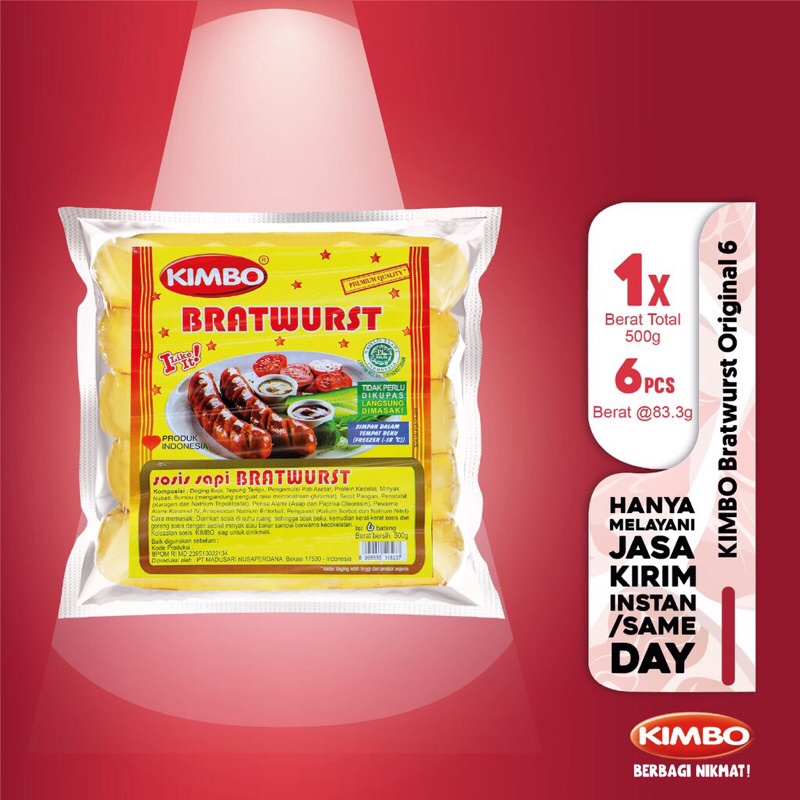 

KIMBO Bratwurst Original isi 6 pcs [500gr]