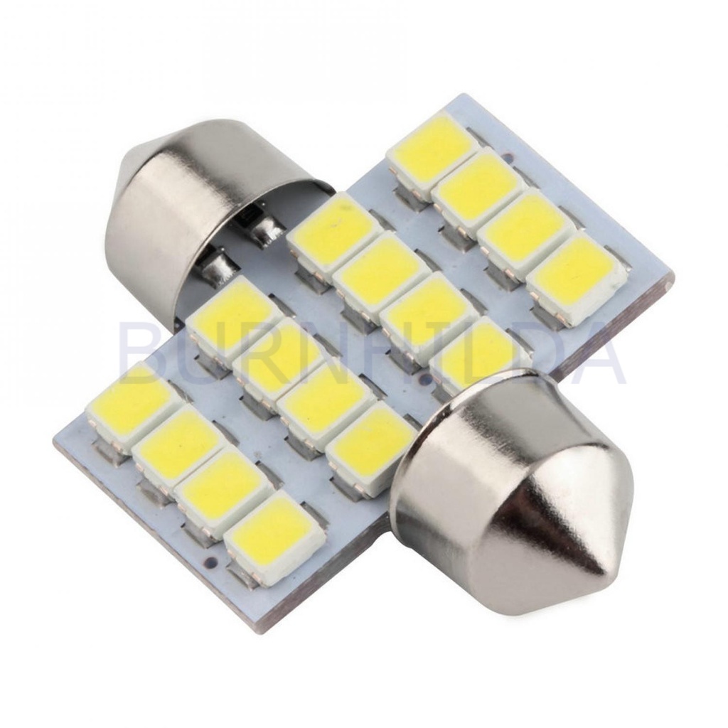 Lampu Mobil LED Super White 31mm Festoon 16 SMD 1210 2 Pcs mobil motor burnhilda