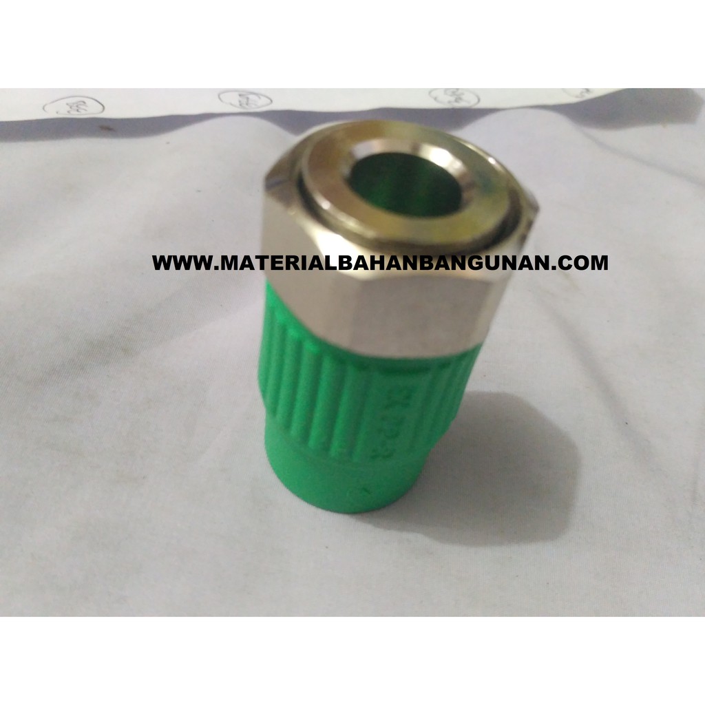 metal reducer with cup & nut 1/4 x 1/2 fitting wafin tigris green PPR flok sok besi baut dop