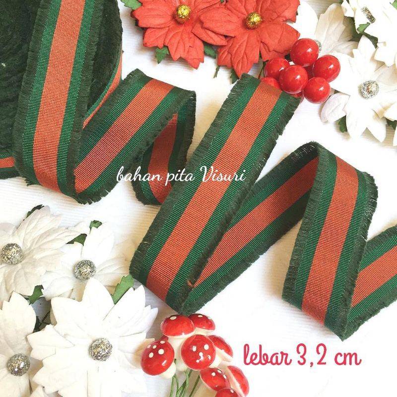 Pita Natal Serabut 3,2 cm per yard (90 cm)