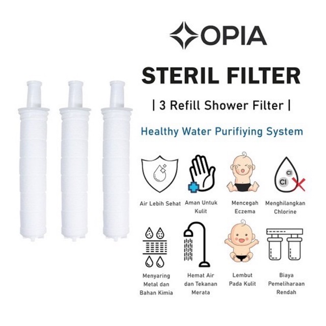 Opia Steril Shower Filter Refill Pack (3 Pack) – Healthy Water Purifiying System