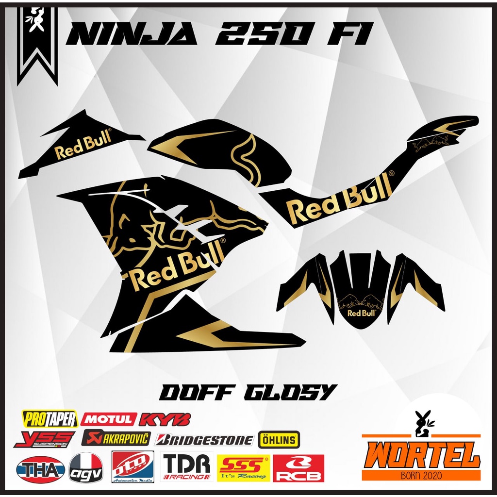 Decal Hologram Ninja 250 FI-Stiker Striping Motor Ninja 250 FI RedBull v1