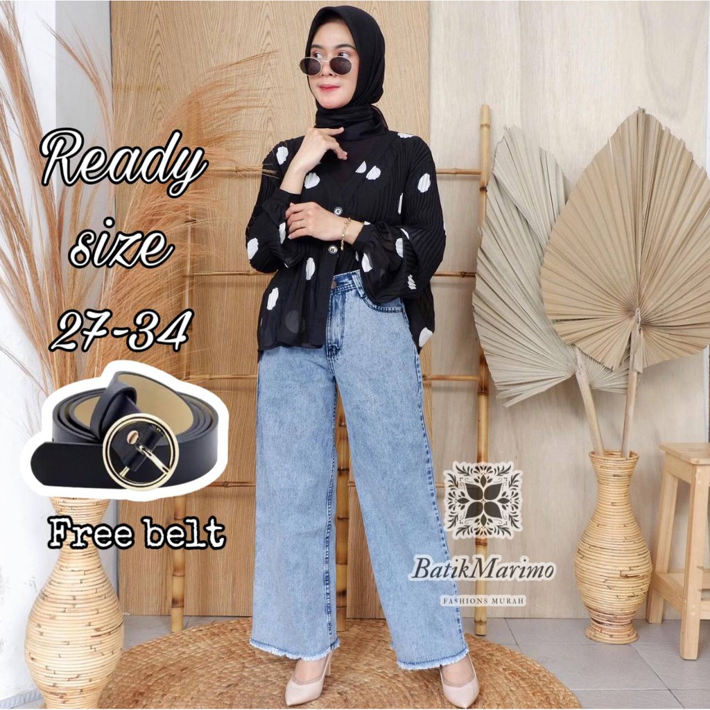 KULOT JEANS SNOW BLUE DARK MEDIUM CULLOTE JEANS RAWIS KULOT JEANS SNOW BLUE DARK MEDIUM CULLOTE JEANS RAWIS