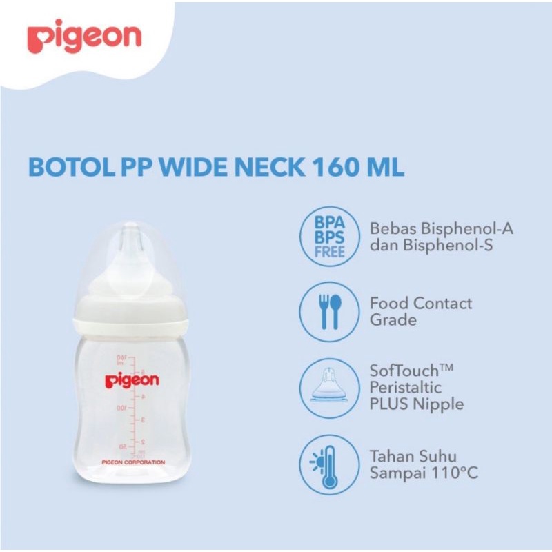 Pigeon Botol Susu PP Wide Neck 0M+ (160ml)