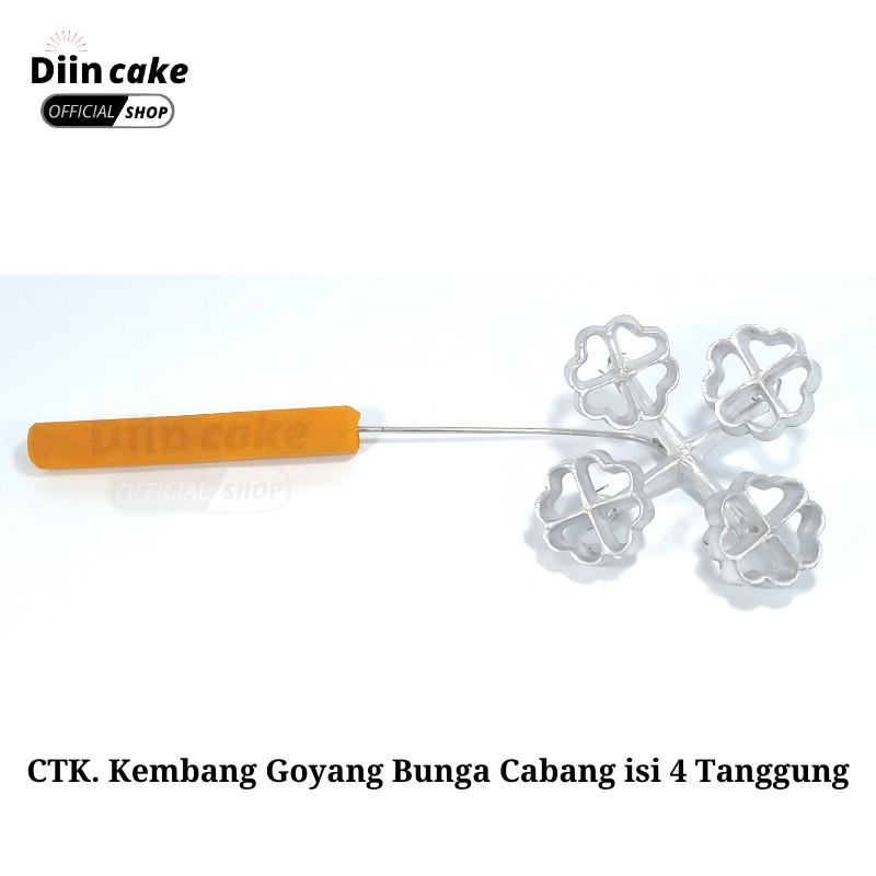 Cetakan Kue Kembang Goyang Bentuk Bunga / Bintang Cabang Gandeng isi 4 Diameter 5 cm