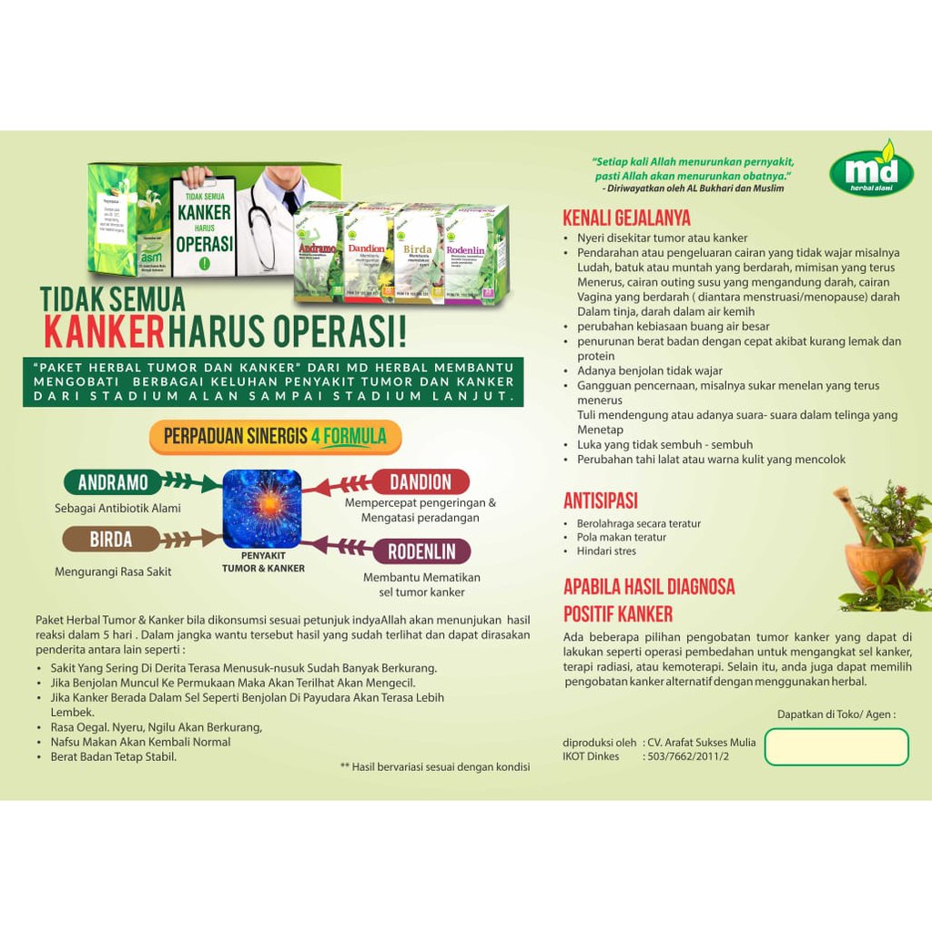 Obat Herbal Kanker Dan Obat Tumor PTK ASM MD Herbal PAKET OBAT HERBAL TUMOR DAN KANKER MDHerbal ORIGINAL.