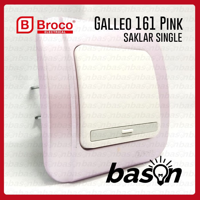 BROCO Galleo Pink / Merah Muda G161 | Saklar 1 Gang 1 Way Switch