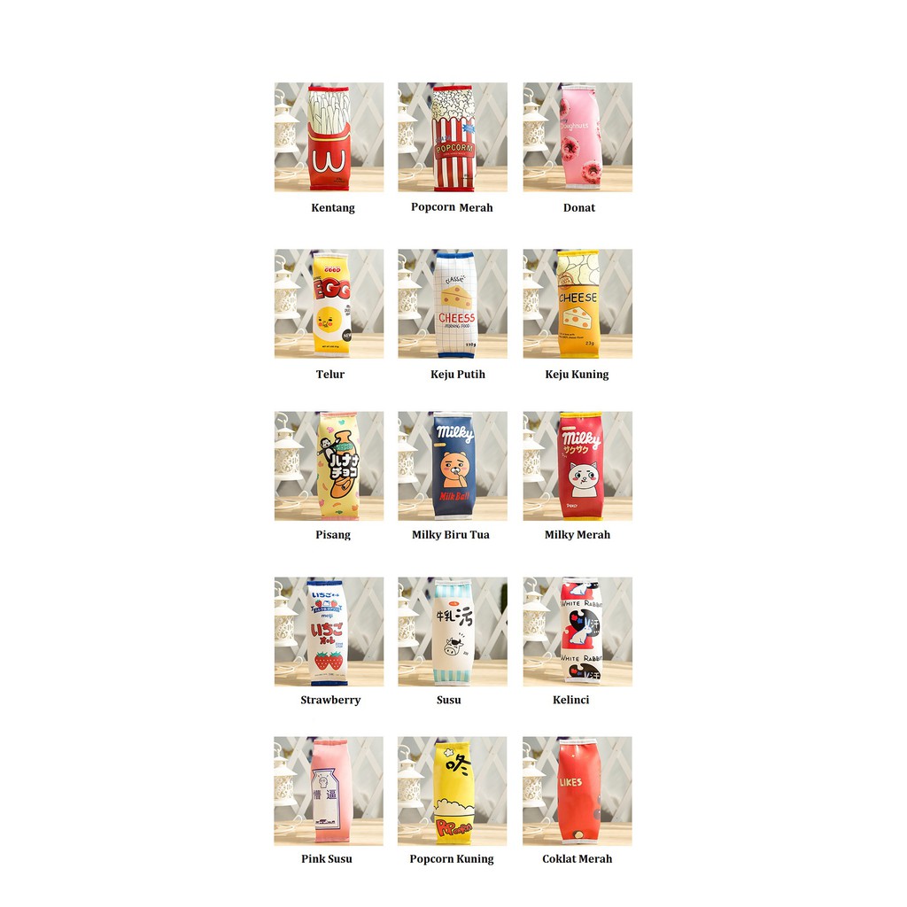 [DZ] ST004 - KOTAK PENSIL LUCU BUNGKUSAN SNACK MAKANAN RINGAN PENCIL CASE TEMPAT PENSIL-3