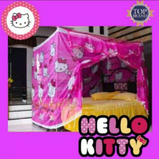 Kelambu Kotak Jumbo Motif Hello Kitty Realpict