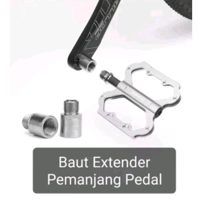 isi 2 Pcs Baut Extender Pemanjang Pedal . Extension Pengganjal Paddle Sepeda Ukuran M14 18mm