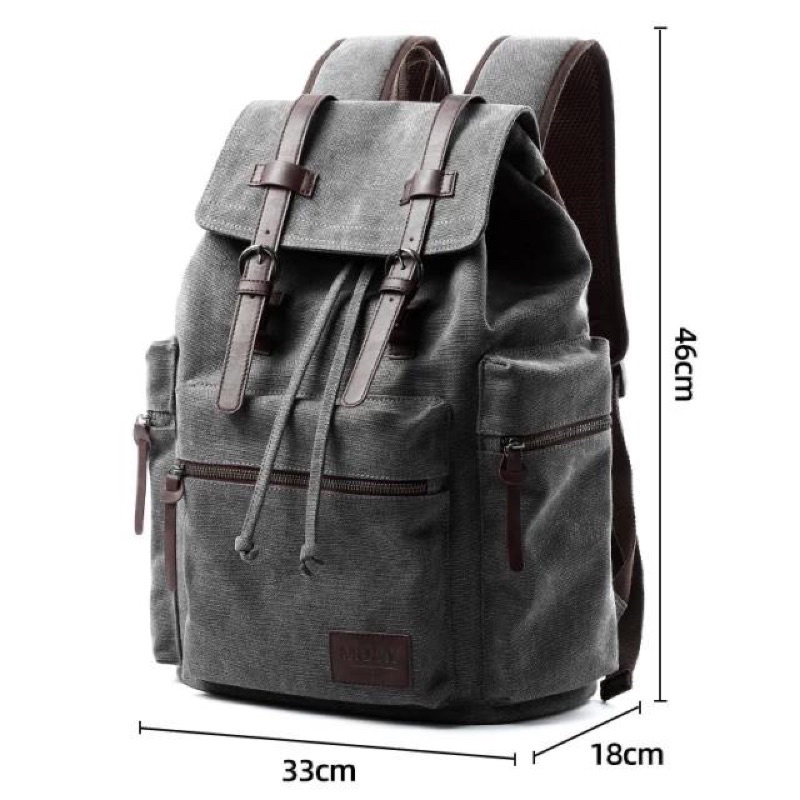 GHbag Klub New Arrival - Tas Ransel canvas IAC Backpack Up to 16 inch - Tas Pria Tas Wanita Daypack