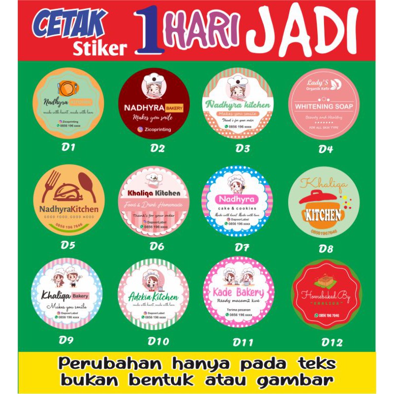

CETAK STIKER LABEL MAKANAN MINUMAN VYNIL A3 + CUTTING