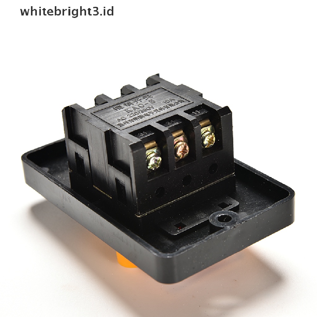 (whitebright3.id) Kao-5 Saklar Tekan ON / OFF 10A 380V Tahan Air Bahan Plastik Untuk Mesin Bor