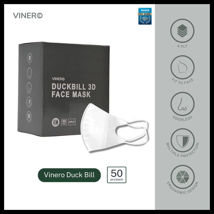 Vinero Masker Duckbill 4Ply Protection Face Mask Earloop 50Pcs