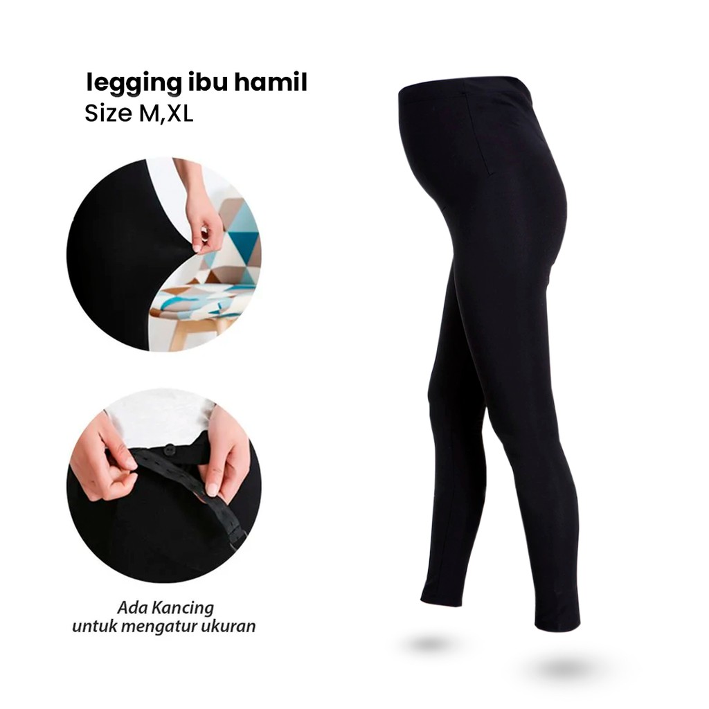 Celana Legging Hamil Rayon Spandek Standart Jumbo Maysara