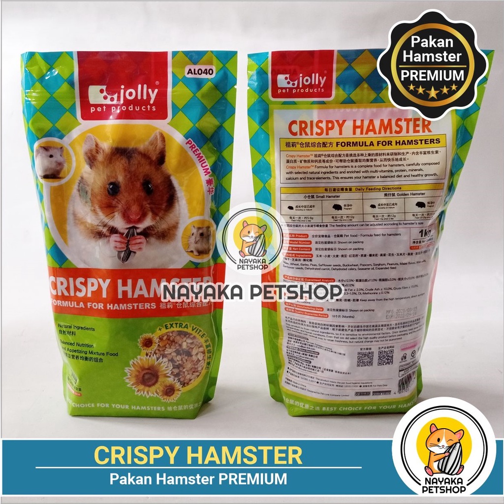 Crispy Hamster 1 kg Pakan Premium Hamster Hamfood Makanan Mix