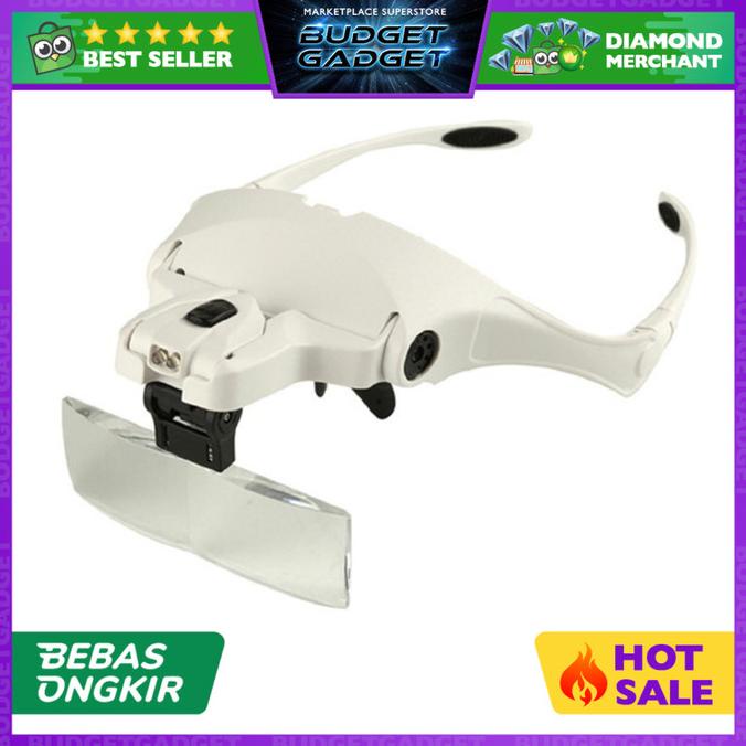 

Diskon Helm Kacamata Pembesar Reparasi Jam 5x Magnifier 2 LED Diskon