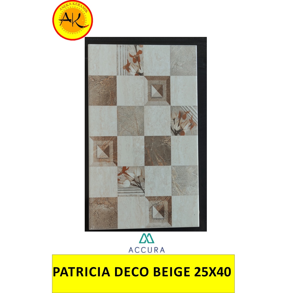 Keramik Dinding Motif Glossy  25x40 Patricia Deco Beige