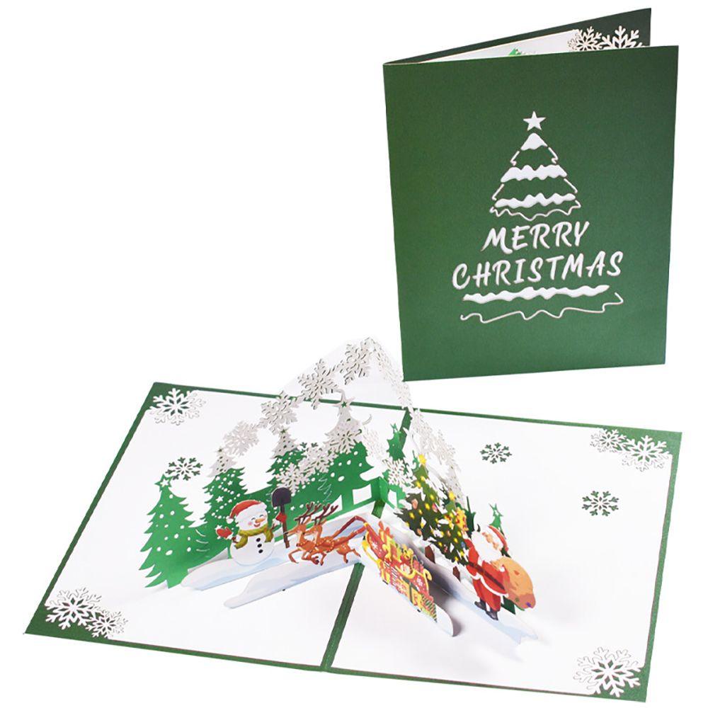 Kartu Ucapan Desain Snowman Reindeer Dengan Amplop Untuk Natal