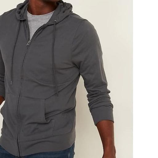 ✩ Jaket Old Navy Soft Washed Slub Knit Zip Hoodie Dark Grey Original - L ➬