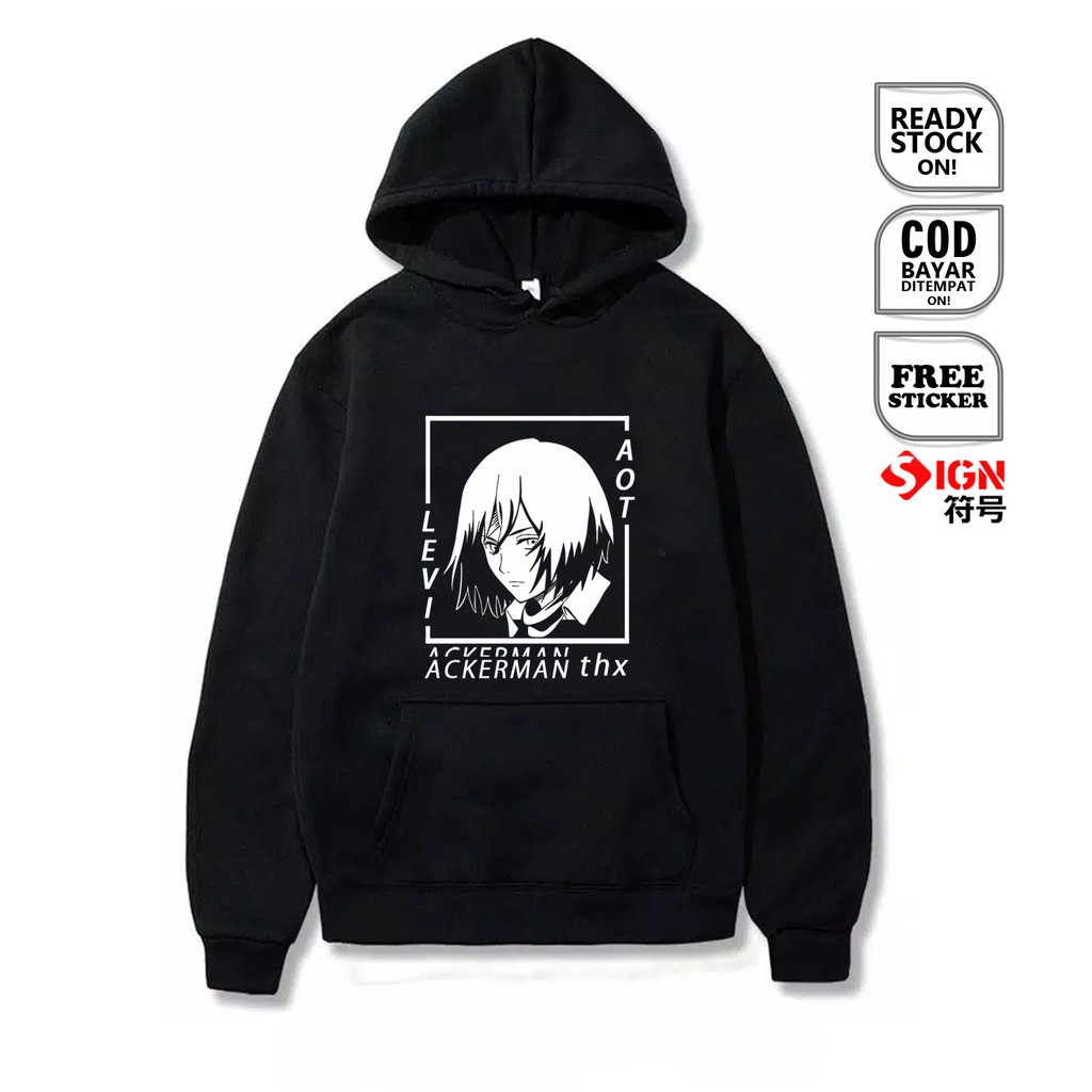 HOODIE AOT SNK LEVI ACKERMAN ANIME MANGA EREN MIKASA ARMIN HANGE PORCO REINER PIECK BERTOLT ZEKE SC