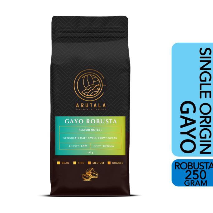 

Cuci Gudang Awal Tahun ARUTALA Kopi Robusta Gayo Coffee 250 gram - Giling Halus Cuci Gudang Awal