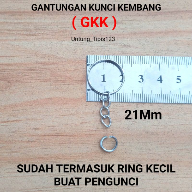 Ring ganci Gerigi uk 25 mm model kembang Ring gantungan kunci Ring bahan Nikel