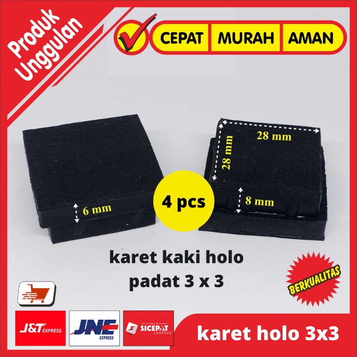 Karet Alas Kaki Kursi Meja Besi Baja Ringan Hollow hollo 3x3 3 x 3