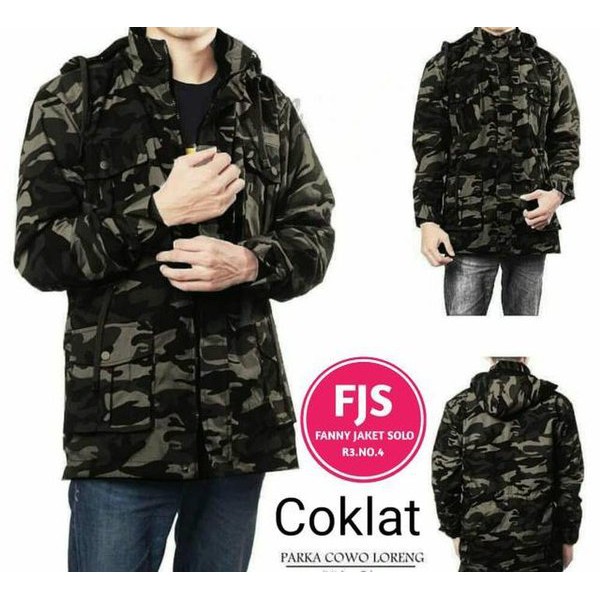 Jaket Parka Pria Loreng Army Camo Jumbo