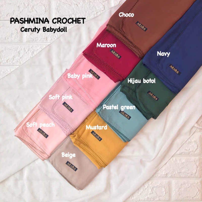 PASHMINA CERUTY CROCHET / PASHMINA EMBRODIERY / HIJAB JILBAB PASMINA SULAM