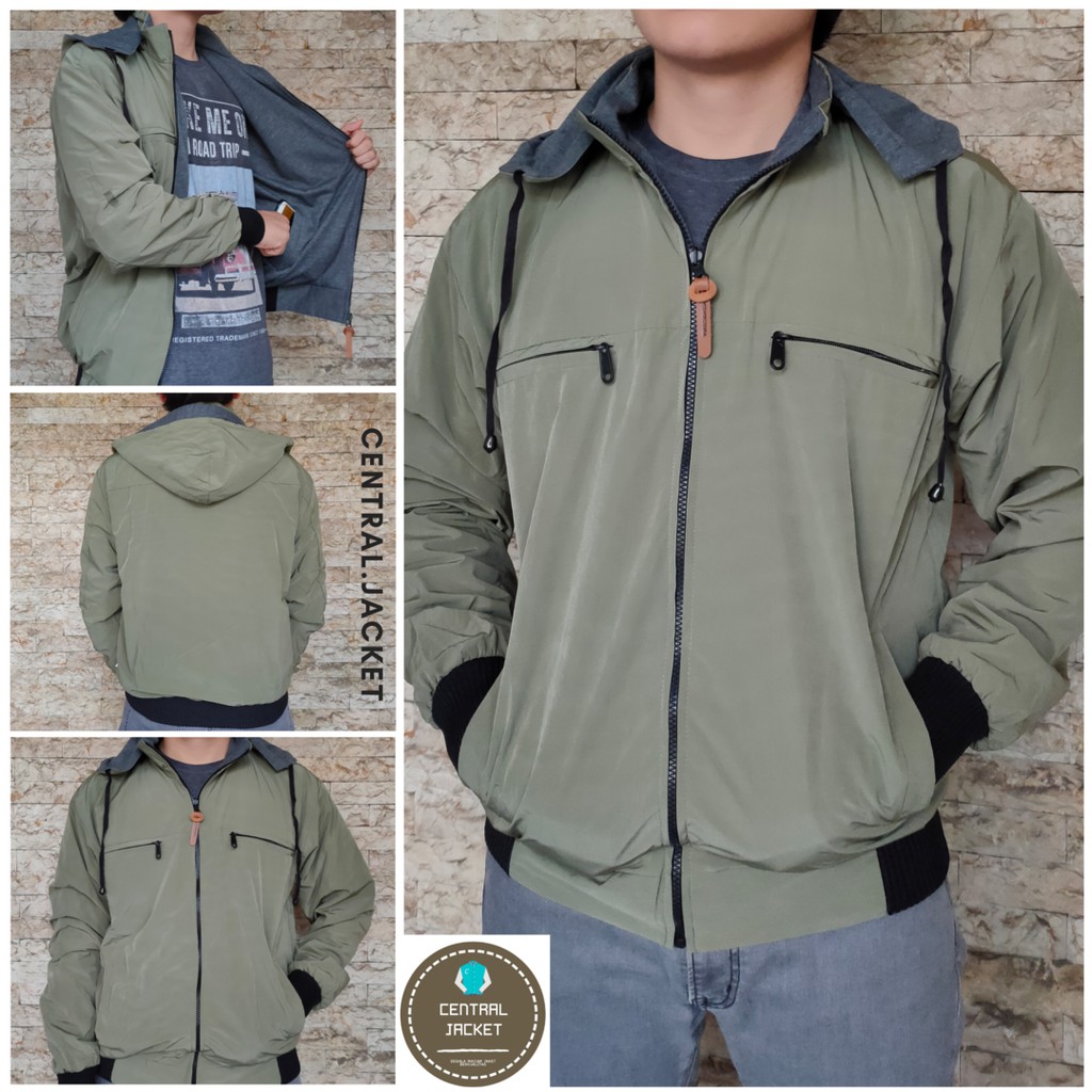 JAKET BOLAK BALIK PRIA - JAKET PARASUT PRIA HOODIE TASLAN MAYER