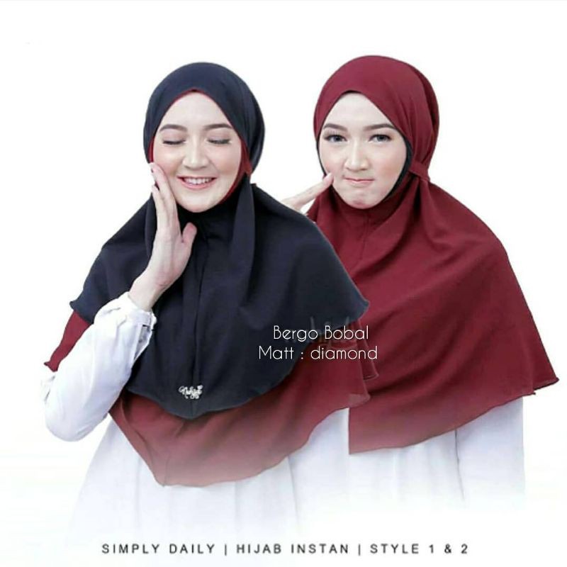 𝐁𝐘 𝐇𝐀𝐈𝐃𝐀𝐑 𝐡𝐢𝐣𝐚𝐛 jilbab bergo 2 layer kombinasi 2warna bolak balik babydoll diamond