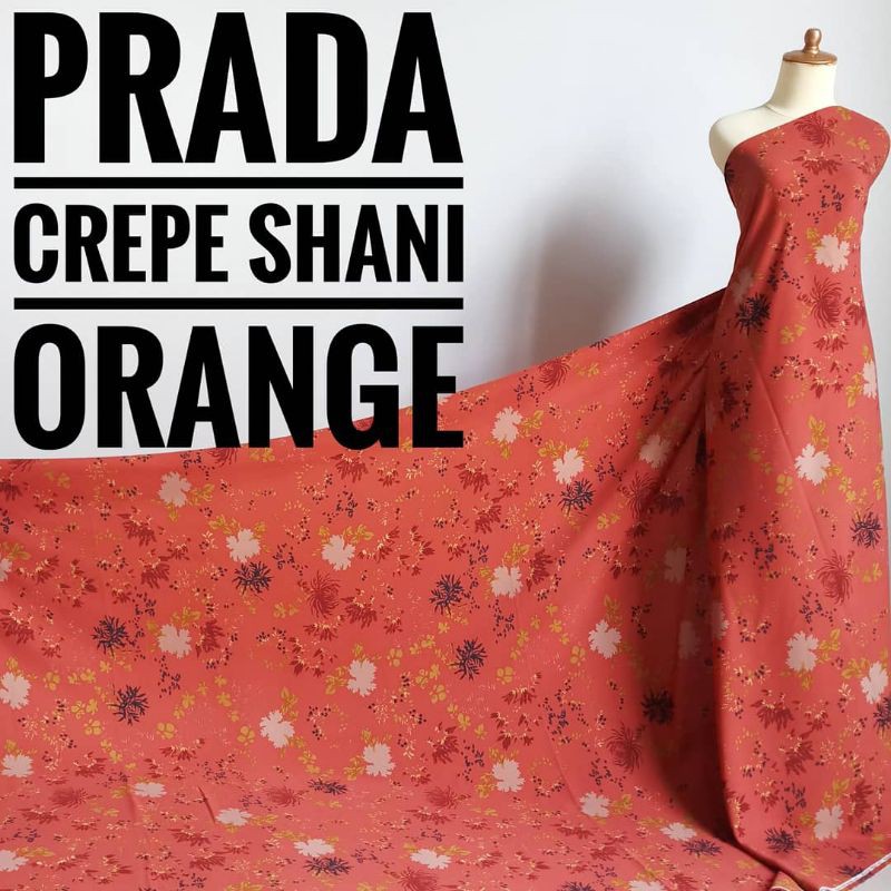 Kain Meteran Prada Crepe Shani Orange (0.5M)
