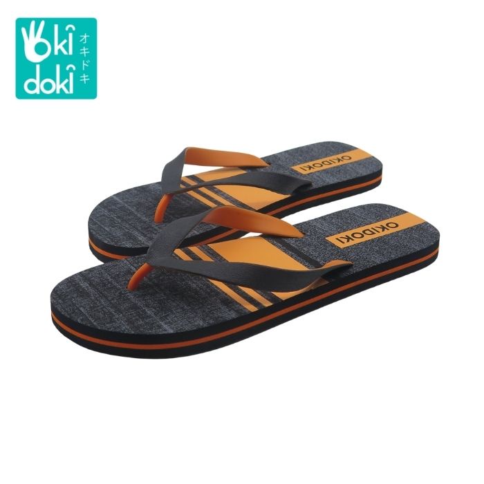 OKIDOKI Men Slippers Stripe 40619H orange - Sandal Pria