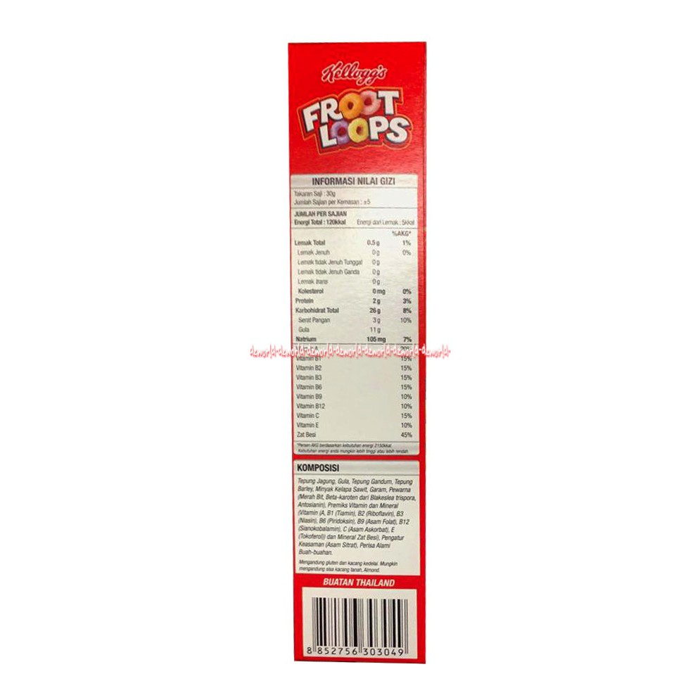 Kellogg's Froot Loops 160gr Makanan Sereal Rasa Buah Cereal Kellogs Kelog's Fruit Lops Sereal Instan Warna Warni Fruit Loop Cereal Fruit Rings Cereal Colorfull