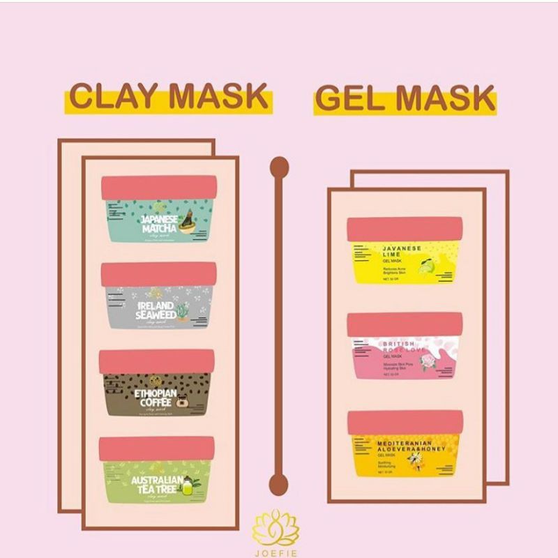Joefie Mask - Joefie Clay Mask - Joefie Gel Mask - Masker Joefie