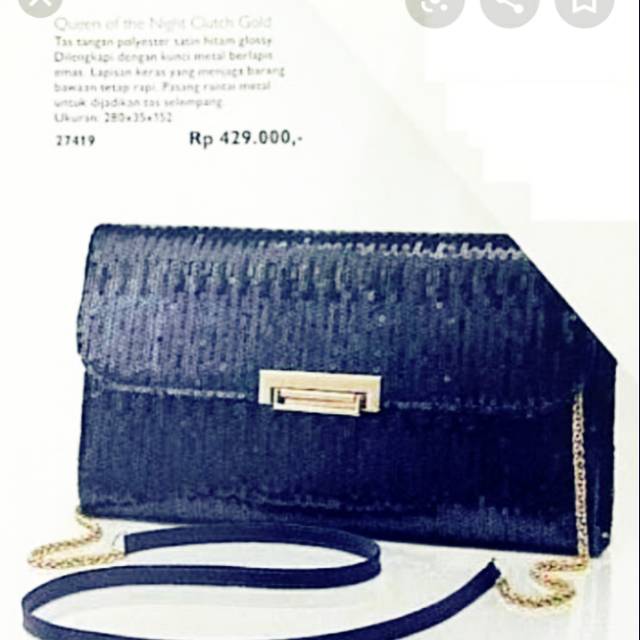 Tas Selempang Oriflame (queen of the night clutch gold)
