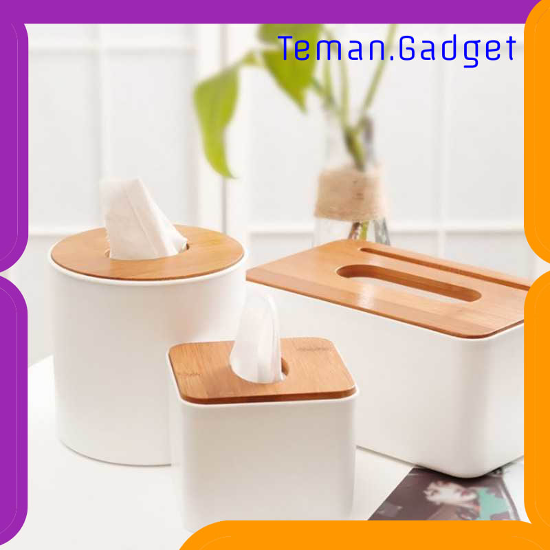 TG-DG2037 TAFFWARE KOTAK TISU KAYU TISSUE BOX 3 GRID - ZJ006