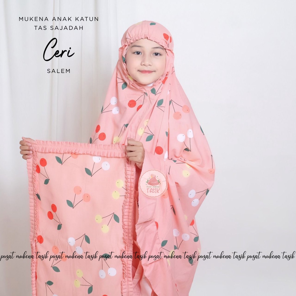 PUSAT MUKENA TASIK - MUKENA ANAK KATUN TAS SAJADAH MOTIF CERI