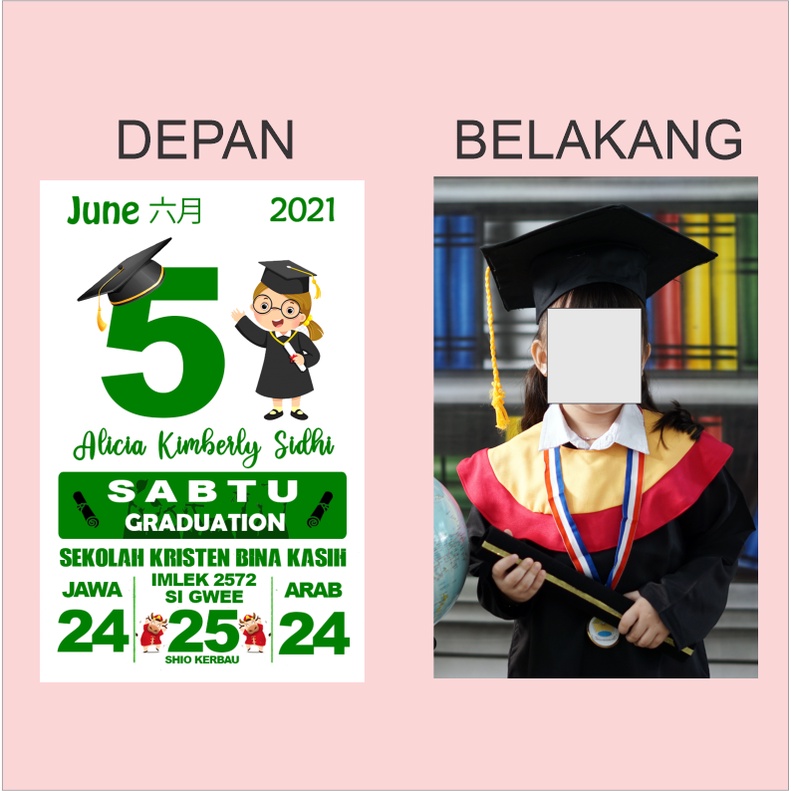 

Momment Card bentuk Kalender harian custom