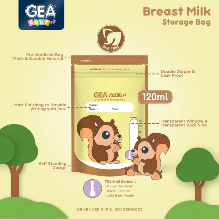 Makassar ! Breast Milk Storage / Kantong Asi Gea 120 ML