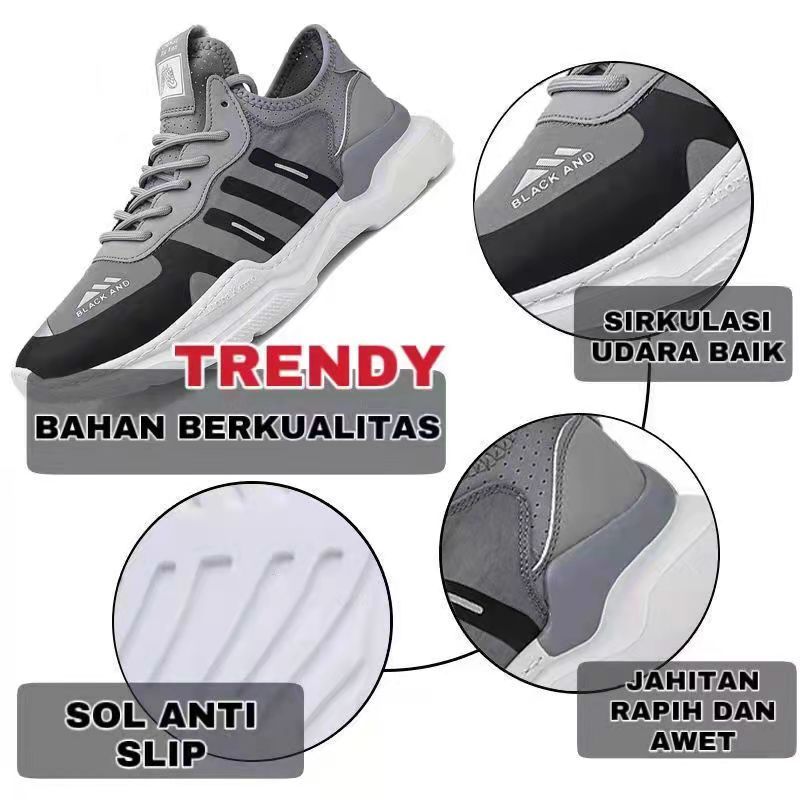 Highland Sepatu Pria Sneakers Kasual Sepatu Tali Olahraga Running Sepatu Sport Pria Men Sneakers Import KRS101