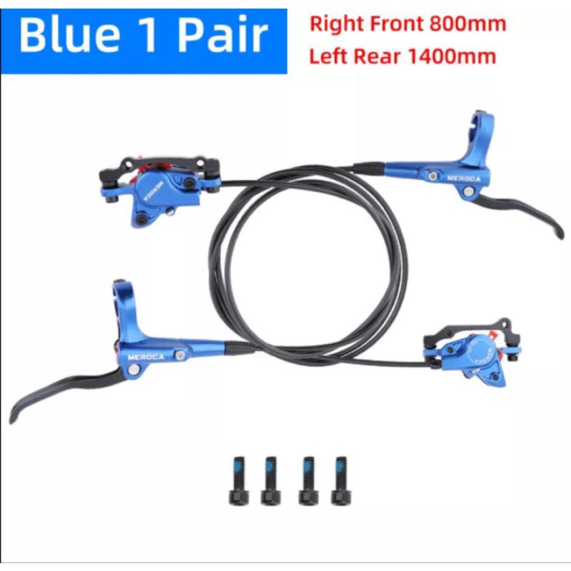 Meroca MT500 Brakeset Hydraulic Brake set Rem Hidrolik Sepeda Biru